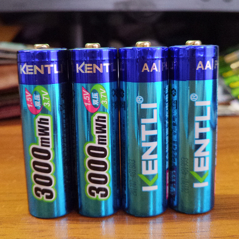 kentli 3000mWh AA battery 1.5V AA rechargeable battery camera battery lithium polymer battery Alternative alkaline battery ► Photo 1/5