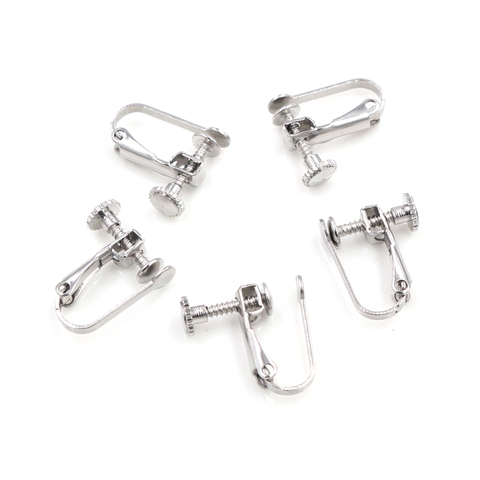 NO Fade 10pcs 15*13mm Stainless Steel Screw Ear Clip Earring Settings Rotate Pads Earring Findings For Jewelry Making Supplies ► Photo 1/1