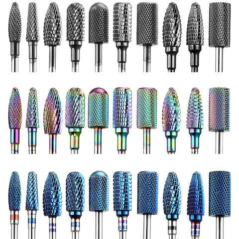 Rainbow Tungsten Carbide Nail Drill Bits Milling Cutter For Manicure Burr Remove Skin Rotary Gel Electric Manicure Art Drill Bit ► Photo 1/6