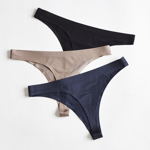 Seamless Panties Women Briefs Nylon Ultra-thin G-string Thongs Low Rise Lingerie Ice Silk Briefs Lady Underwear Plus Size 2022 ► Photo 1/6