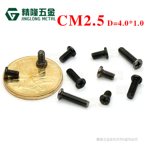 100pcs M2.5*4 5 8 10 Notebook computer repair screw thin flat/ wafer head philips machine screw ► Photo 1/1