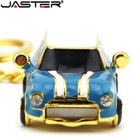 JASTER Mini Car USB Flash Drive Crystal Cars pen drive  pendrive particular cute gift pendrives 64GB/16GB/32GB/4GB memory stick ► Photo 1/6
