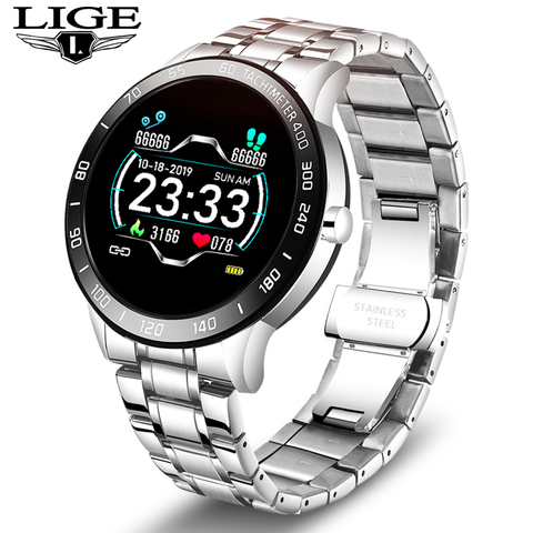 LIGE smart watches Mens waterproof sport smart band Message vibrate call reminder smartwatch Health watch relojes inteligentes ► Photo 1/6
