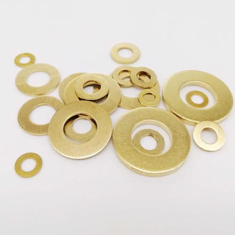 20/100pcs M2 M2.5 M3 M4 M5 M6 M8 M10 M12 GB97 DIN125 Solid Brass Copper Flat Washer Plain Gasket Pad High Quality ► Photo 1/6