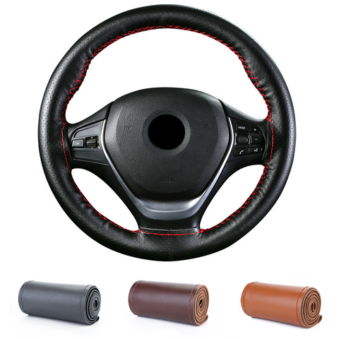 Cardak Genuine Leather Automobile Steering Wheel Cover Car Braiding Covers On The Steering Wheel for Car Interior Accessories ► Photo 1/6