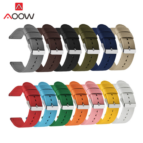 Colorful Nylon Strap 18mm 20mm 22mm 24mm for Samsung Galaxy Watch Active 42mm 46mm S2 S3 Quick Release Bracelet Band Accessories ► Photo 1/6