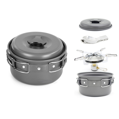1.2L Ultralight Outdoor Camping Cookware Single Cooking pot Utensils for Hiking Picnic Backpacking Tableware Pot Survival Tool ► Photo 1/6