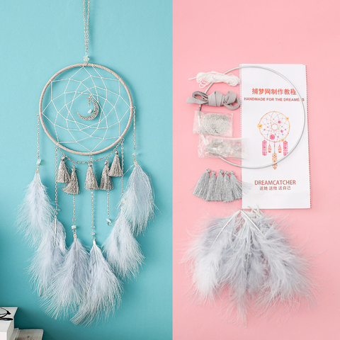 1 Set Mixed DIY Dreamcatcher Handmade Craft Materials Accessories For Making Cute Dream Catcher Purple Feather 50cm ► Photo 1/6