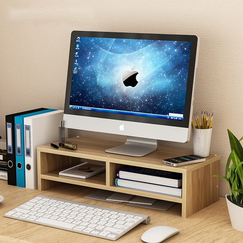 Multi-function Desktop Monitor Stand Computer Screen Riser Wood Shelf Plinth Strong Laptop Stand Desk Holder For Notebook TV ► Photo 1/4