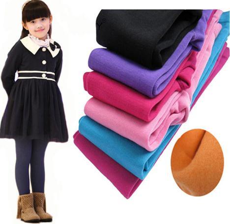 Autumn Winter Children Brushed Velvet Pantyhose Children Leggings Thick Warm Winter Girls Pants ► Photo 1/5