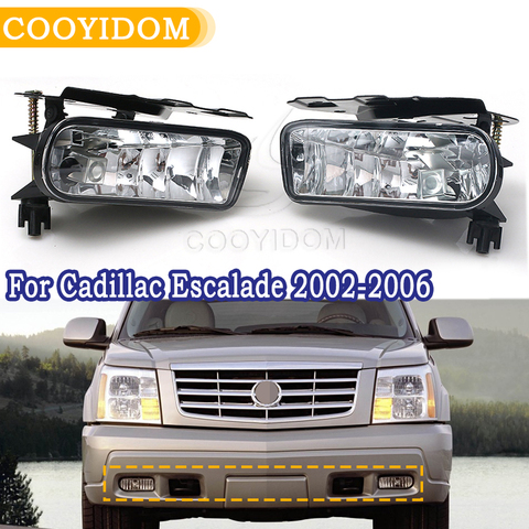 Left and Right Car Front Bumper Fog light Fog Lamp For Cadillac Escalade 2002 2003 2004 2005 2006 15252038 15252039 Assembly ► Photo 1/6