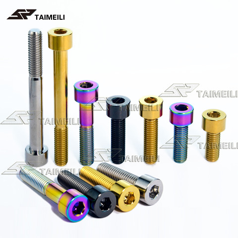 TAIMIELI Titanium alloy bolts, cylindrical M8 *20/25/30/35/40/45/50/60/70/80mm refitted screws for motorcycles ► Photo 1/6