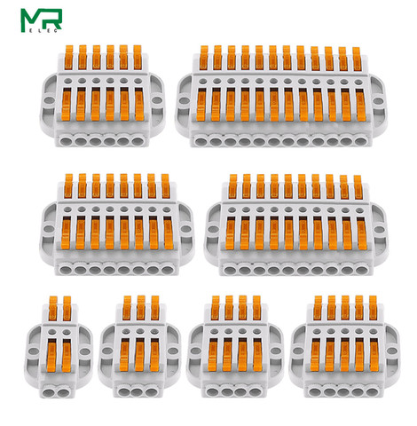 Kv223 fixed quick connector CH223-5 in 5 out spring terminal wire butt terminal fixing base connector CH223-2/3/4/5/6/8/10/12 ► Photo 1/6