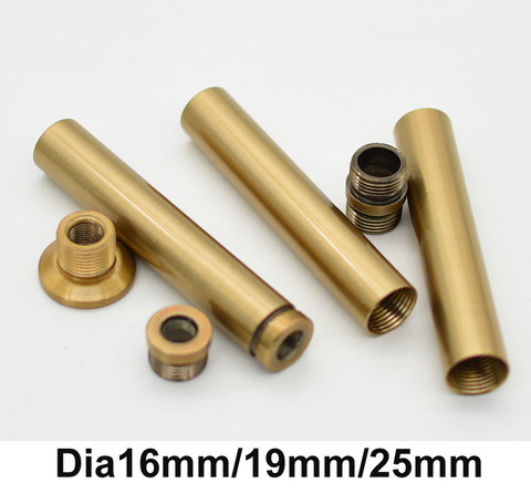 Dia16mm/19mm/25mm Female Thread Metal Hollow Tube, Bronze Color,Double Heads Inner Tooth Tube Pipe, Lighting Accessories ► Photo 1/6