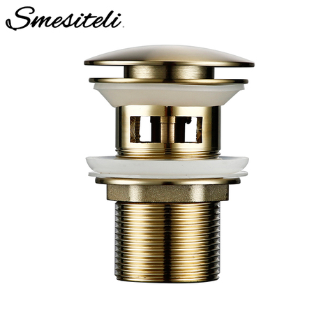 Smesiteli Bath Bathrrom Accessories Brushed Gold Matt Waste Pipe Drainage System With Overflow Bathroom Hotel Stopper Dispenser ► Photo 1/6