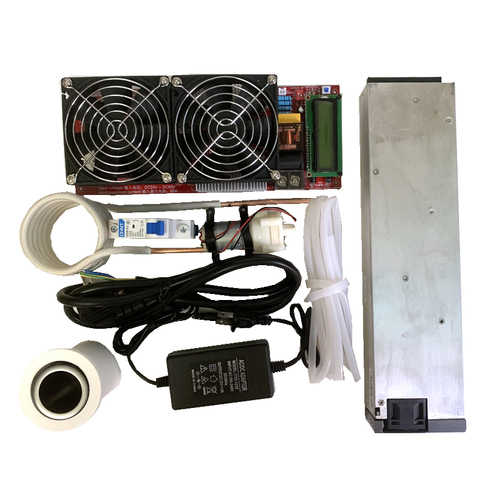 3000W 55A ZVS High Frequency Induction quenching melting Heater Module+ Coil +pump +power supply+crucible ► Photo 1/5