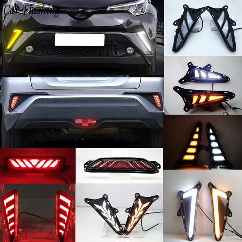 1Set LED DRL For Toyota C-HR CHR 2016 2017 2022 Daytime Running Light Rear Tail bumper Fog Lamp Brake light Warning light ► Photo 1/6