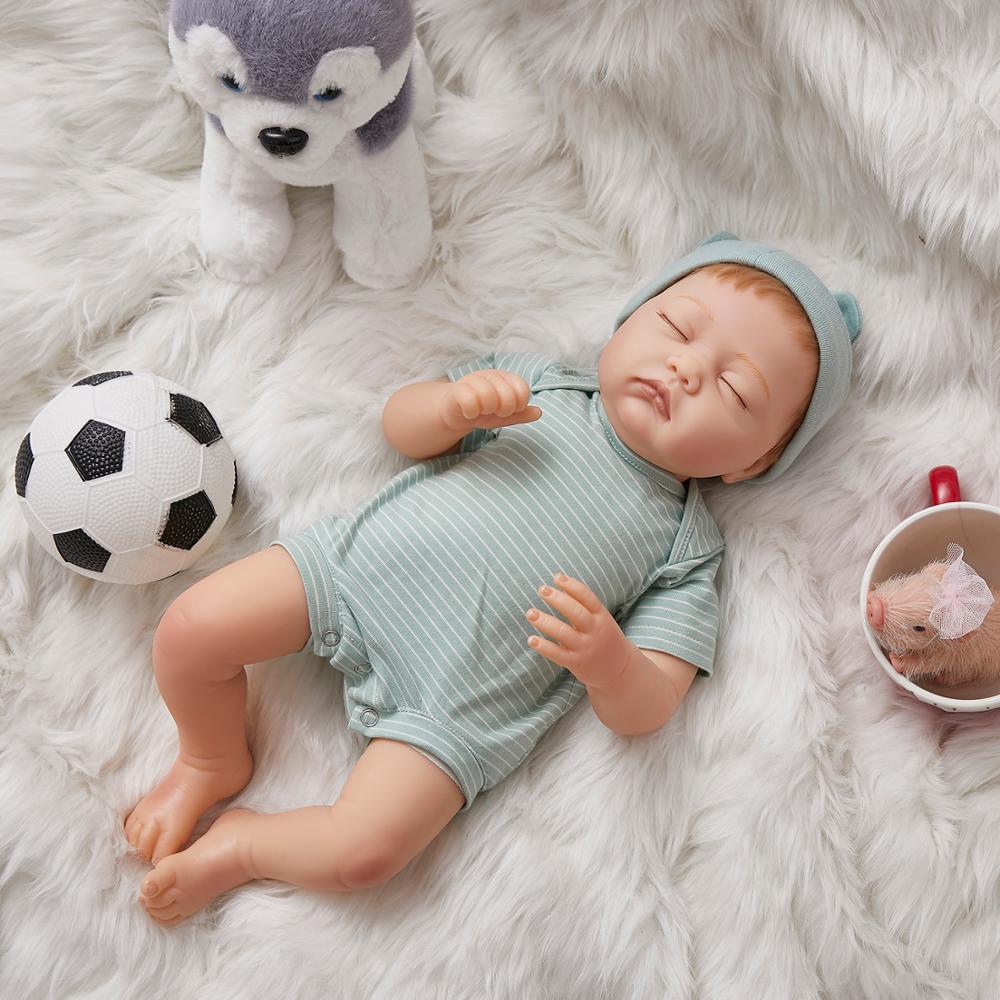 IVITA 15'' Eyes Closed Full Silicone Reborn Baby Girl 1.8KG Lifelike Doll 