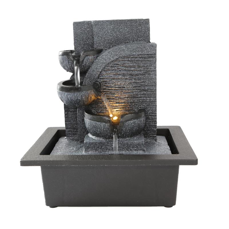 Indoor Water Fountains Tabletop Decoration With Lucky Feng Shui Ball & Led Light 