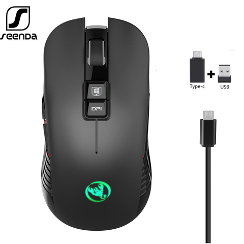 SeenDa 2.4G USB-C Wireless Mouse Rechargeable Gaming Mouse 3600DPI 7 Button Type-c Mute Mice for Macbook Laptop PC Game Mouse ► Photo 1/6