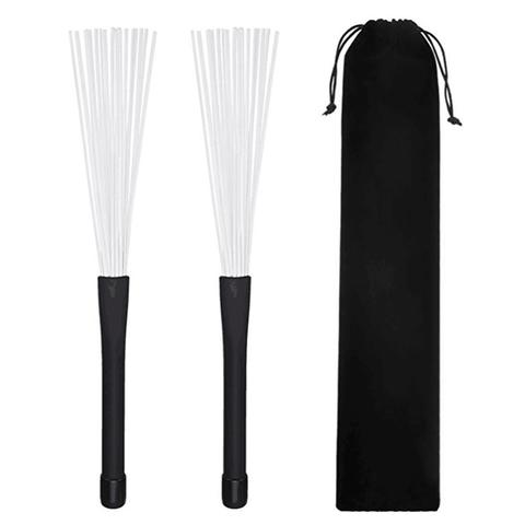 1 Pair Retractable Rubber Handles Jazz Drum Brushes Sticks Nylon 32CM New ► Photo 1/6