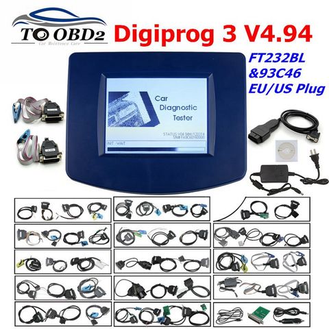 Digiprog3 Full set Digiprog 3 V4.94 Odometer programmer DigiprogIII Mileage Correct Tool for Many Cars With EU/US Plug ► Photo 1/6