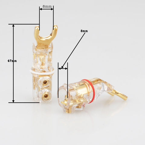 4Pcs  hifi audio Y Spade plug  brass Speaker Terminal Connector ► Photo 1/6