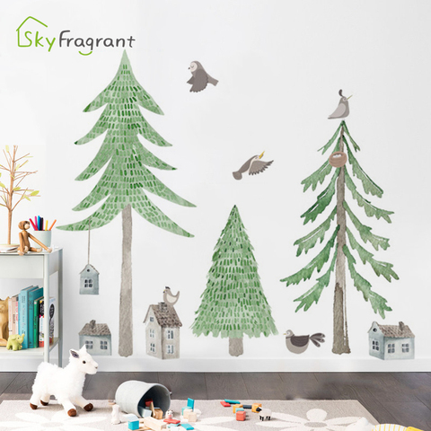 Large fresh Christmas tree wall stickers self-adhesive paper  bedroom home decor living room background wall porch decoration ► Photo 1/6