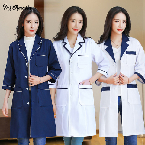 msormosia solid color slim cotton simple anti-wrinkle overalls suit beauty salon uniform laboratory pet shop scrub overalls suit ► Photo 1/6