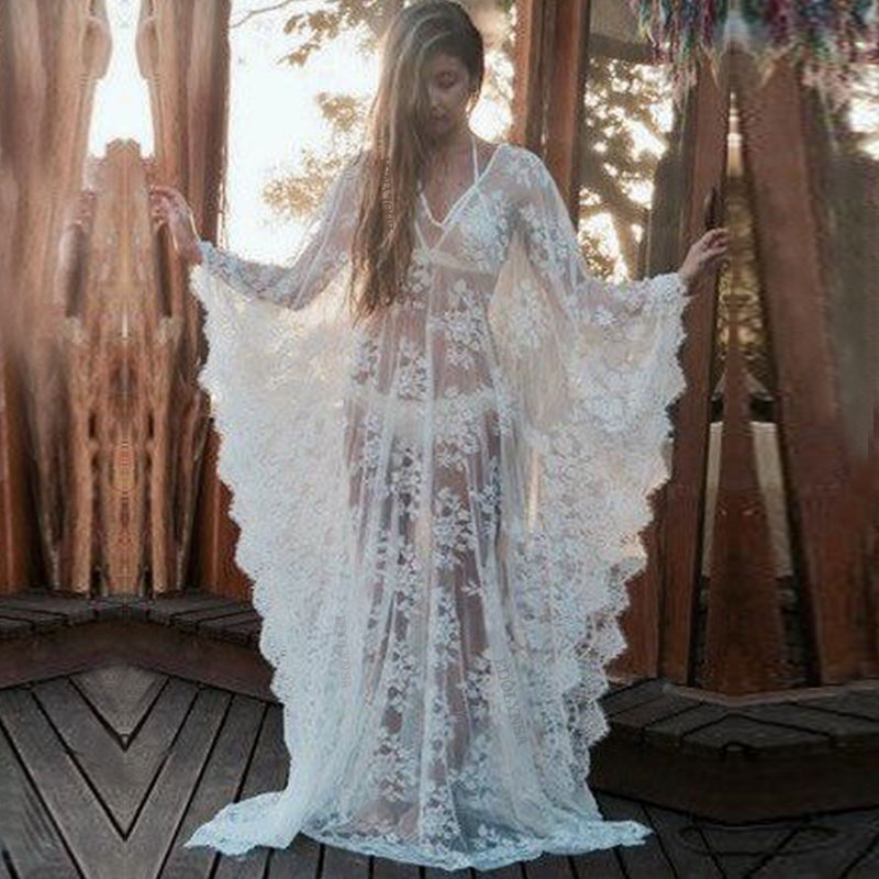 transparent beach dress Sexy V-Back Long Loose Plus Size Women Summer Beachwear Batwing Sleeve Maxi Dress robe de plage Q673 - Price history & Review | AliExpress Seller Size:S(UK 8) 6DRES02748 Pair with your bikini Kylie Jenner Turns 21