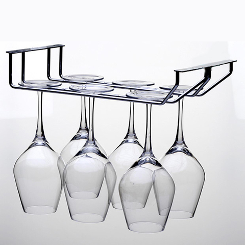 Stainless steel wine rack single and double row wine glass rack high glass rack cabinet wall hanging storage box WF910135 ► Photo 1/5