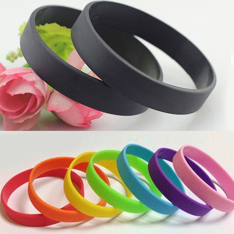 Wholesale Silicone Rubber Wristband Flexible Wrist Band Cuff Bracelet Sports Casual Bangle For Women Men ► Photo 1/6