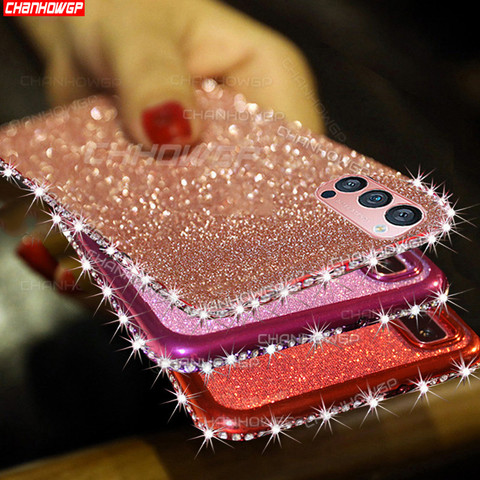 Glitter Diamond Case For OPPO Realme C3 C2 C1 XT X 3 5 6 Pro Reno 2 Z 2Z 3 Pro Ace A5 A9 2022 A3S A92S A1K Soft Silicone Cover ► Photo 1/6