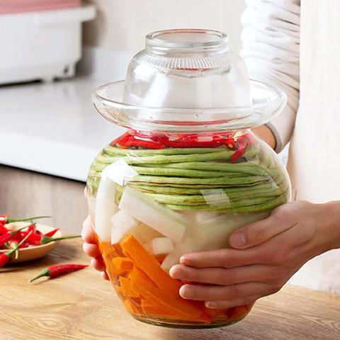 2.5/5KG  Korea Glass Container Kimchi Jar Kitchen Thickened Pickled Cans Household Pickled Jar Pickles Cylinder Sealed Cans ► Photo 1/6