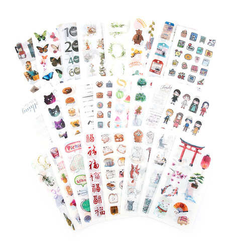 6pcs/lot Retro Flowers Butterfly girl Scrapbooking Stickers Cartoon Paper Sticker Flake Stationary Office Accessorie Art Supplie ► Photo 1/5