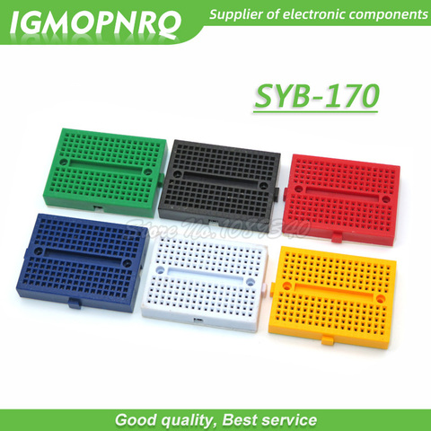 2PCS SYB-170 yellow white black bule green red Mini Solderless Prototype Breadboard 170 Tie-points PCB Test Board ► Photo 1/6