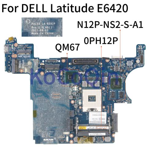 KoCoQin Laptop motherboard For DELL Latitude E6420 Mainboard PAL51 LA-6592P CN-0PH12P 0PH12P QM67 N12P-NS2-S-A1 ► Photo 1/5