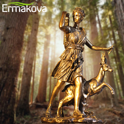 ERMAKOVA Vintage Resin Goddess Of Hunting Diana Sculpture Figurines Crafts Creative Home Decorations Greek Figures Ornaments ► Photo 1/5