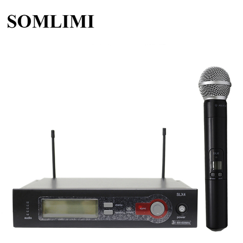 SOM SLX4 High Quality UHF Long Distance Professional Wireless Microphone Home KTV Karaoke Wedding Stage Performance Singing ► Photo 1/2