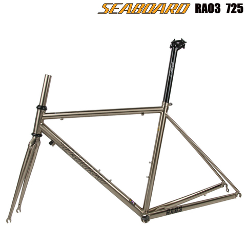 SEABOARD RA03 Silver Chrome Frame Fork Heat Treatment Steel Road Bike 700C CR-MO 4135 Frameset Caliper Brake ► Photo 1/4