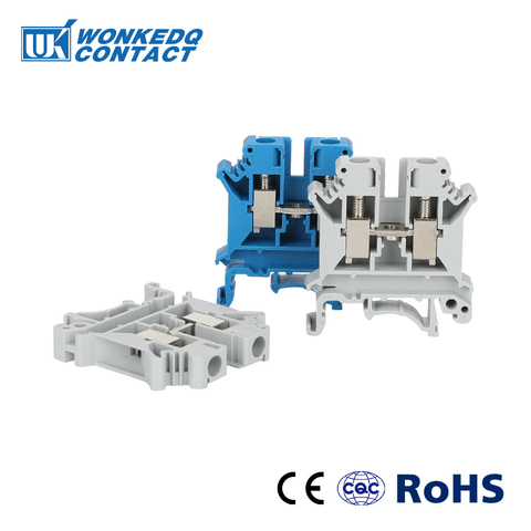 10Pcs UK-6N Din Rail Terminal Blocks Universal Class Connector Screw Terminal UK6N wire connector ► Photo 1/6