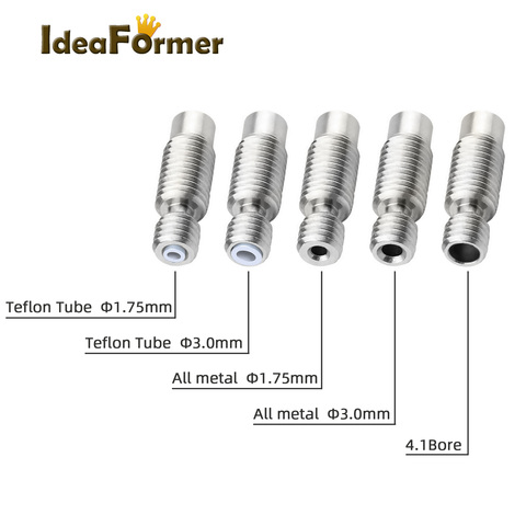 5pcs E3D V6 M6M7 Throat screw thread HOTEND Volcano Heat Break 22mm Thread for 1.75/3.0mm filament with/without Tfl tube ► Photo 1/6