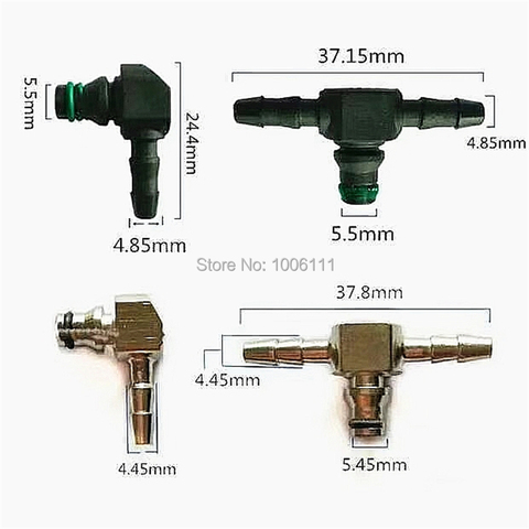 FOR BOSCH 110 Return Oil Backflow T And L Type Diesel CR Parts Fuel Injector Plastic 3 Two-way Joint 5PCS ► Photo 1/5