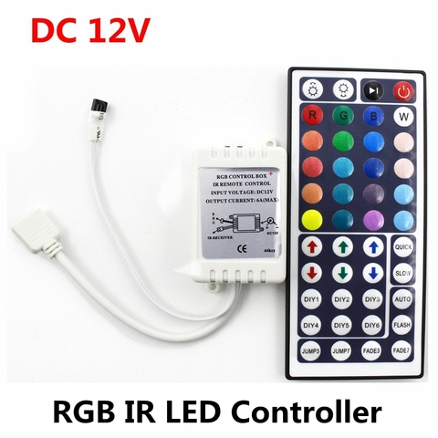 DC 12V 6A 72W IR RGB LED Controller 44 Keys LED Driver Remote Dimmer For LED Strip RGB SMD 2835 3528 5050 3014 5630 ► Photo 1/6