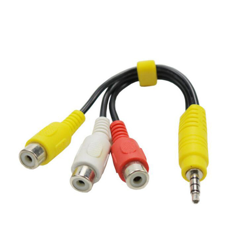 28cm 3.5mm jack av male to 3rca female audio video cable cord stereo adapter ► Photo 1/6