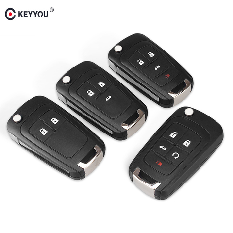 KEYYOU Flip Folding Remote car Key Shell For Chevrolet Cruze Epica Lova Camaro Impala  2 3 4 5 Button HU100 Blade ► Photo 1/5