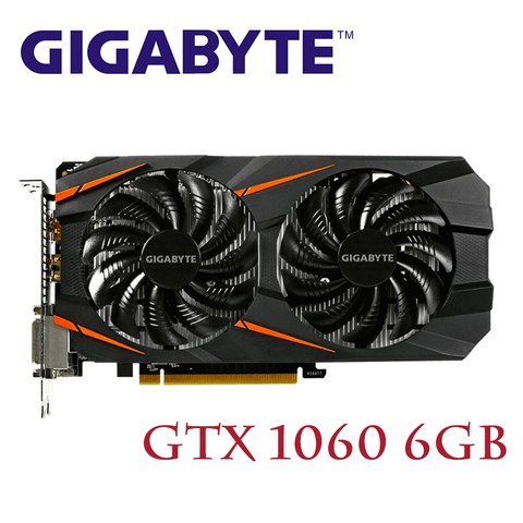 GIGABYTE GTX1060 6GB Video Card  GPU Map For nVIDIA Geforce Original GTX1060 6GB 192Bit Graphics Cards HDMI PCI-E X16 Cards Used ► Photo 1/1