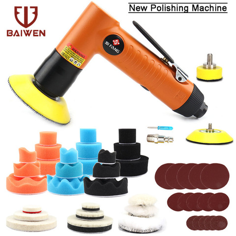 2'' 3'' Mini Air Sander Right Angle Pneumatic Orbital Polisher Machine & Polishing Sponge Pads for Auto Body Waxing Buffing Kits ► Photo 1/6