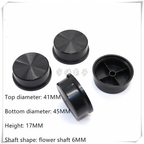 2 Piece 45×17MM black knob cap potentiometer encoder switch knob is suitable for flower shaft 6MM ► Photo 1/5