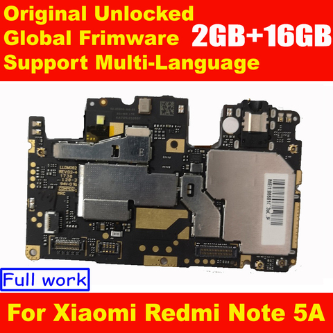 Original Unlocked MainBoard For Xiaomi Redmi Note 5A MotherBoard With Chips Circuits Flex Cable Global Frimware 16GB ROM MIUI ► Photo 1/1